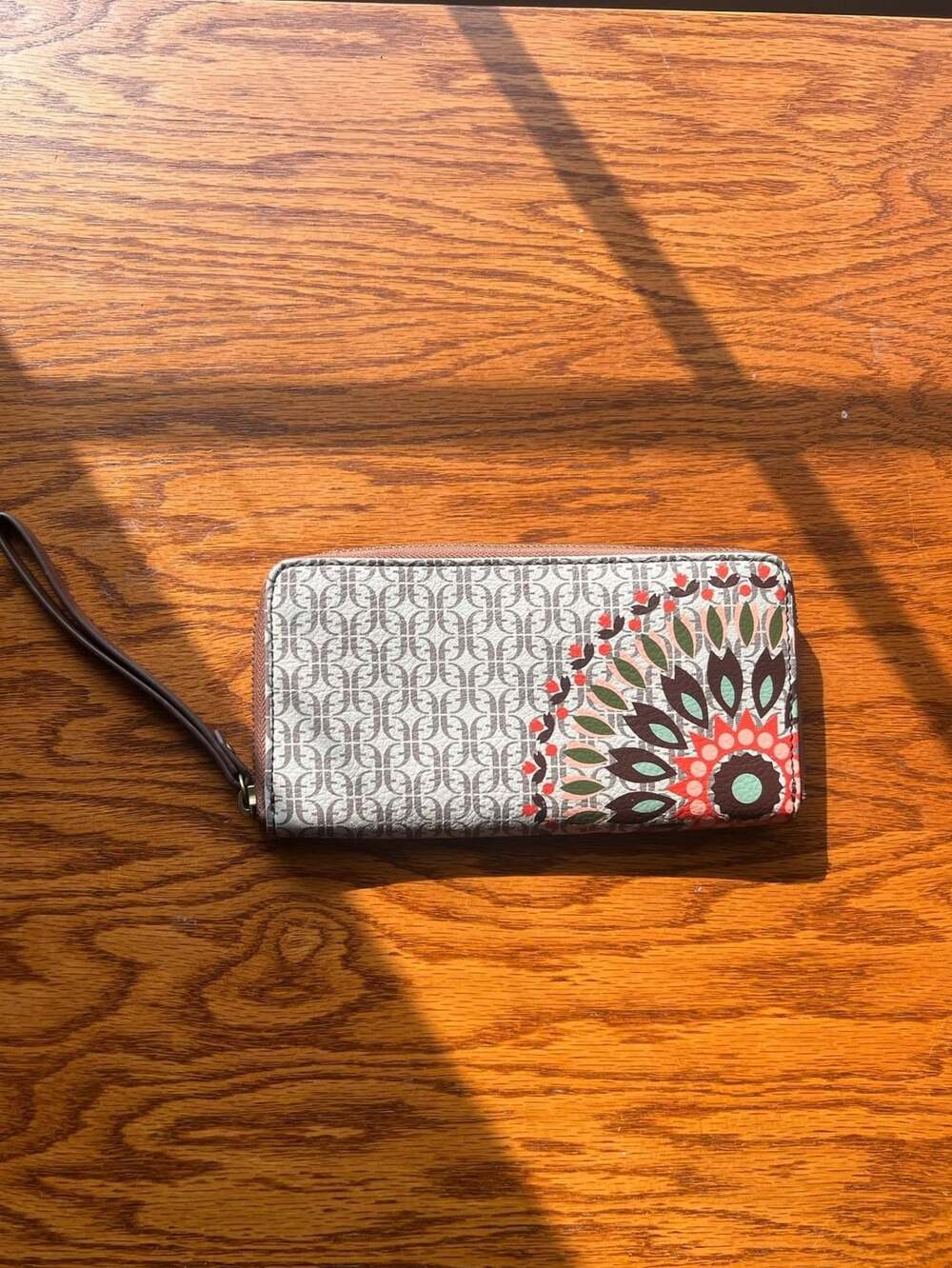 Fossil Sydney Signature Zip Clutch Wallet Floral Print